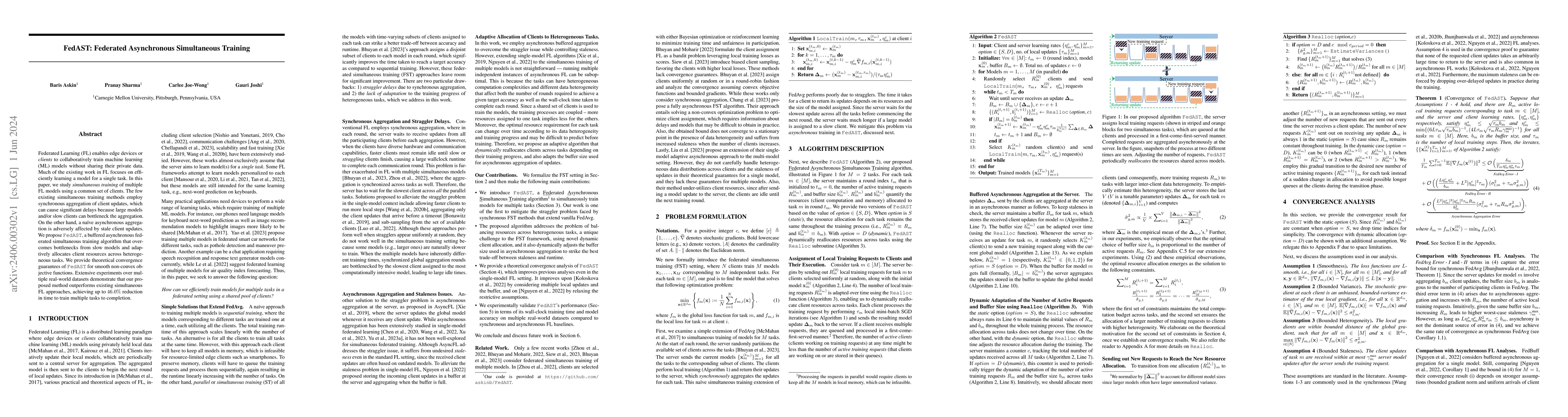 Thumbnail for FedAST: Federated Asynchronous Simultaneous Training