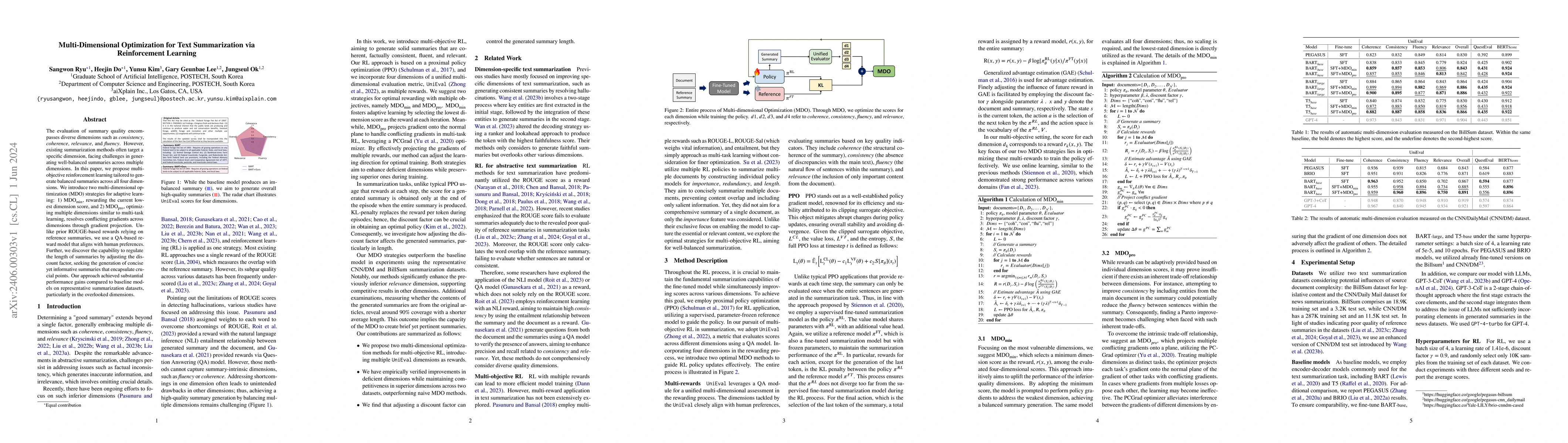 Thumbnail for Multi-Dimensional Optimization for Text Summarization via Reinforcement
  Learning