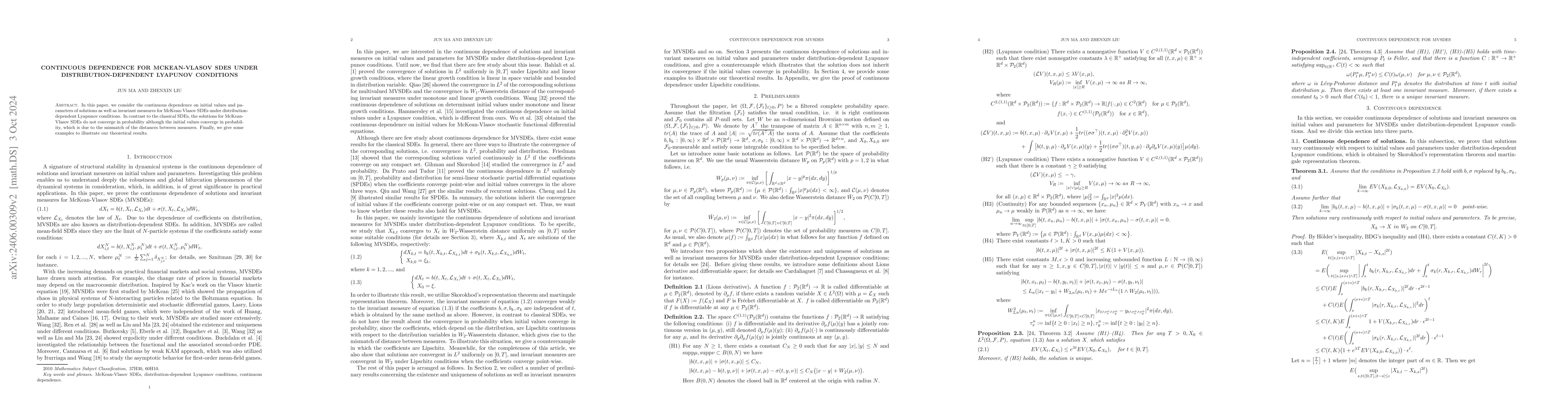 Thumbnail for Continuous dependence for McKean-Vlasov SDEs under
  distribution-dependent Lyapunov conditions