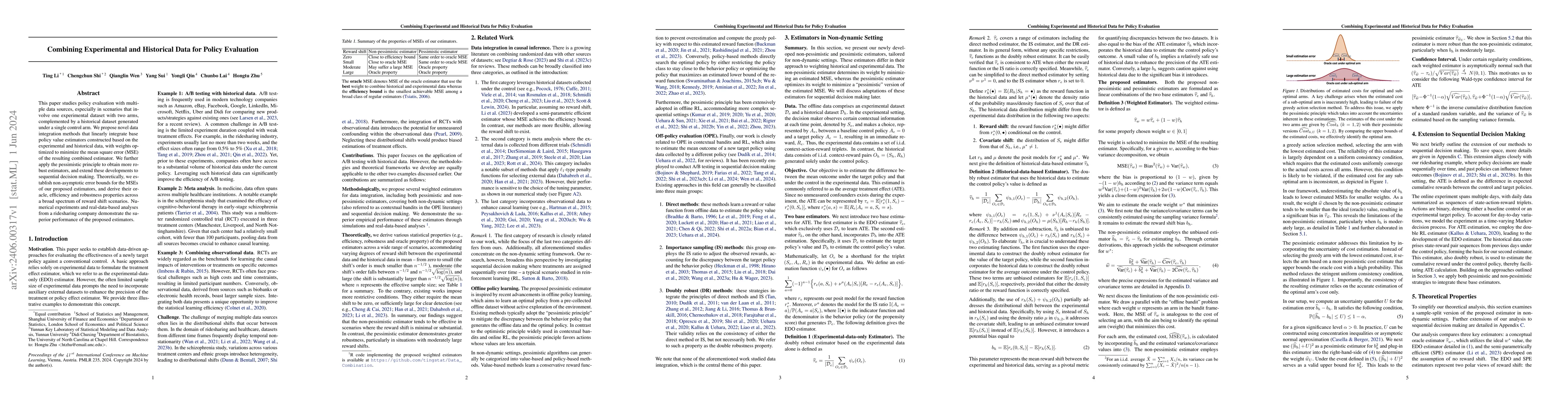 Thumbnail for Combining Experimental and Historical Data for Policy Evaluation