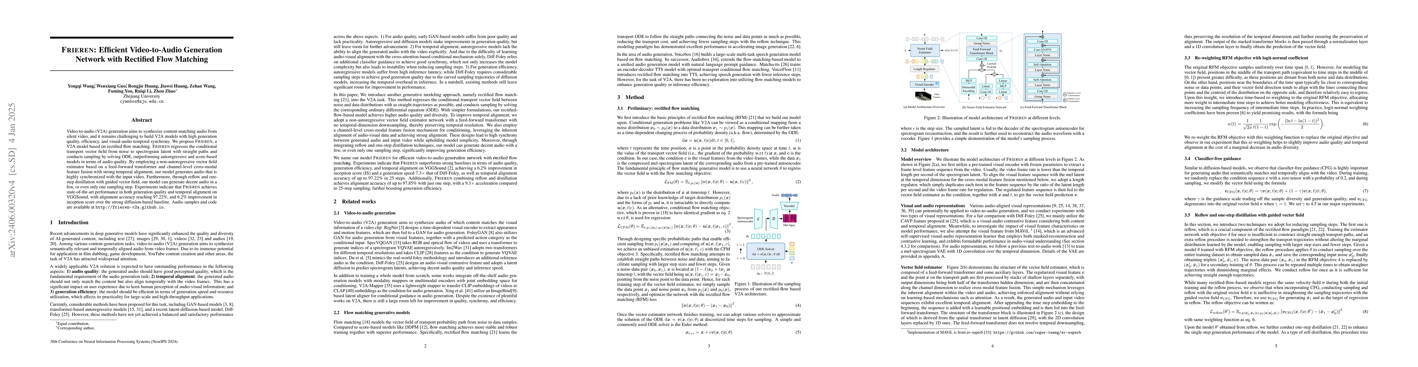 Thumbnail for Frieren: Efficient Video-to-Audio Generation with Rectified Flow
  Matching