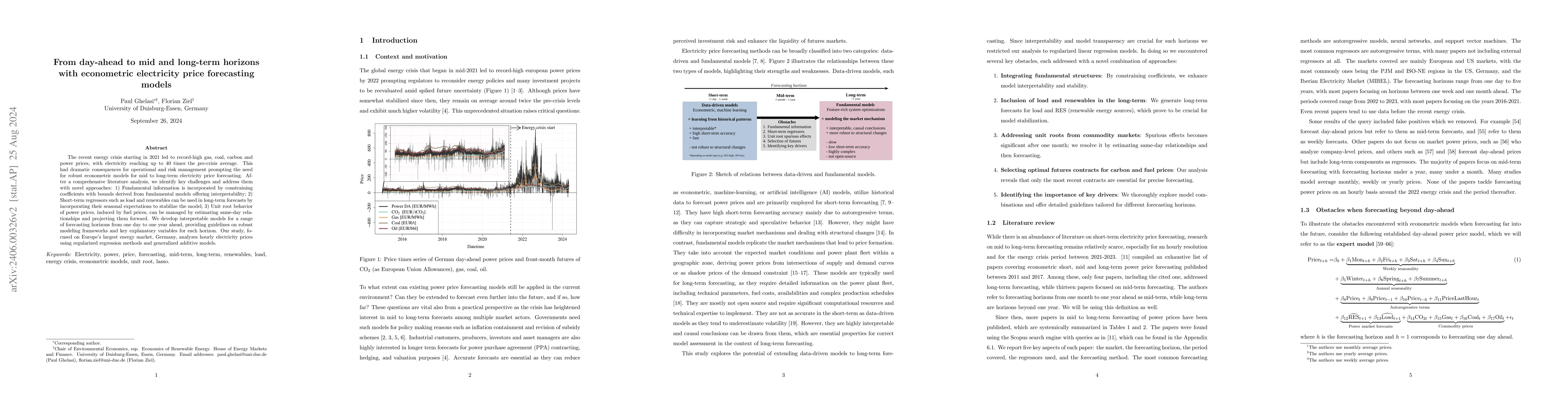 Thumbnail for Far beyond day-ahead with econometric models for electricity price
  forecasting