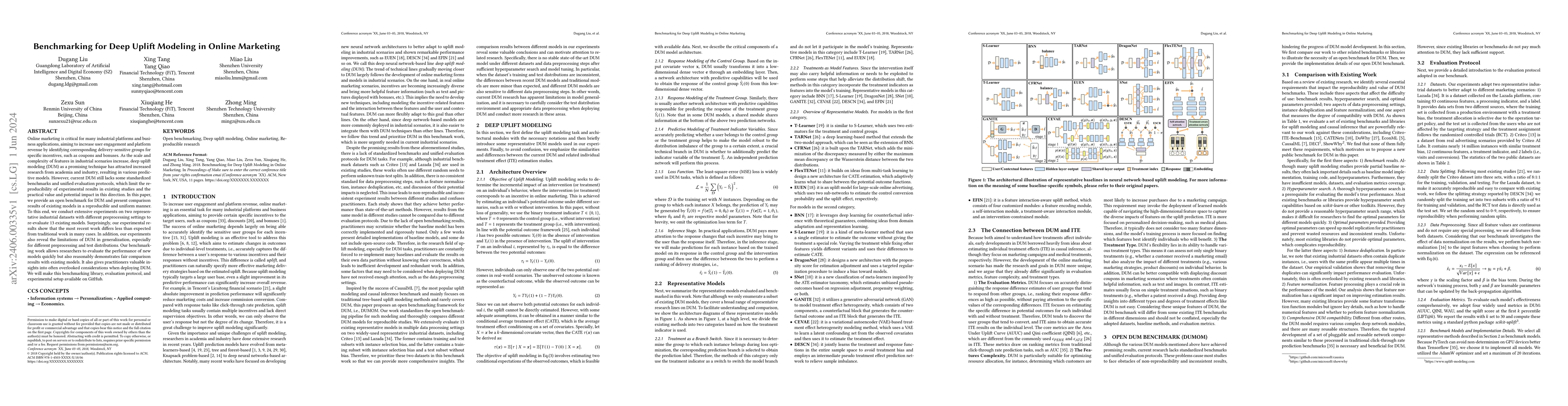 Thumbnail for Benchmarking for Deep Uplift Modeling in Online Marketing