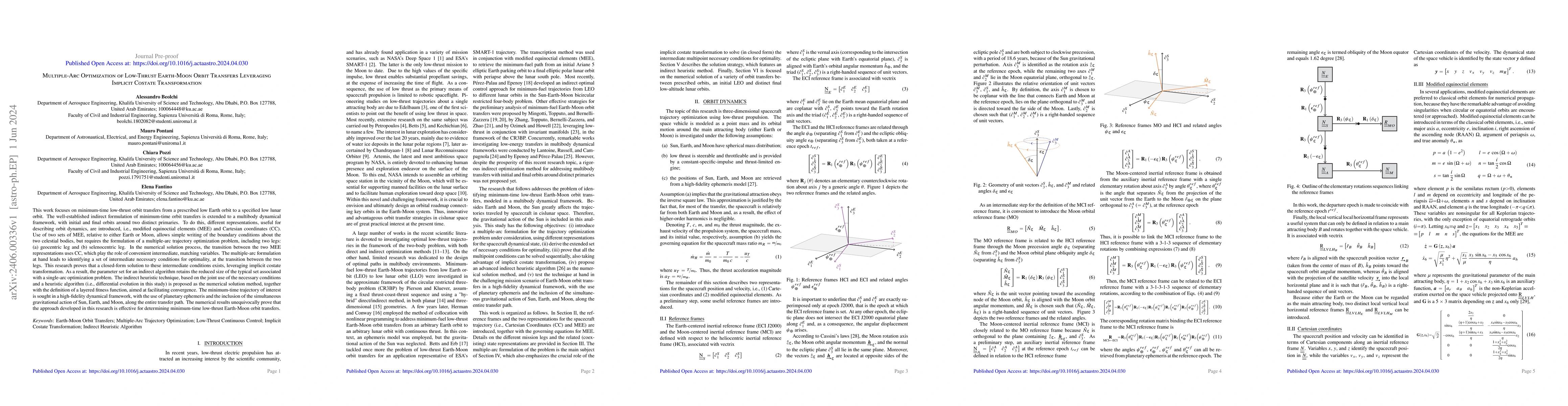 Thumbnail for Multiple-arc optimization of low-thrust earth-moon orbit transfers
  leveraging implicit costate transformation