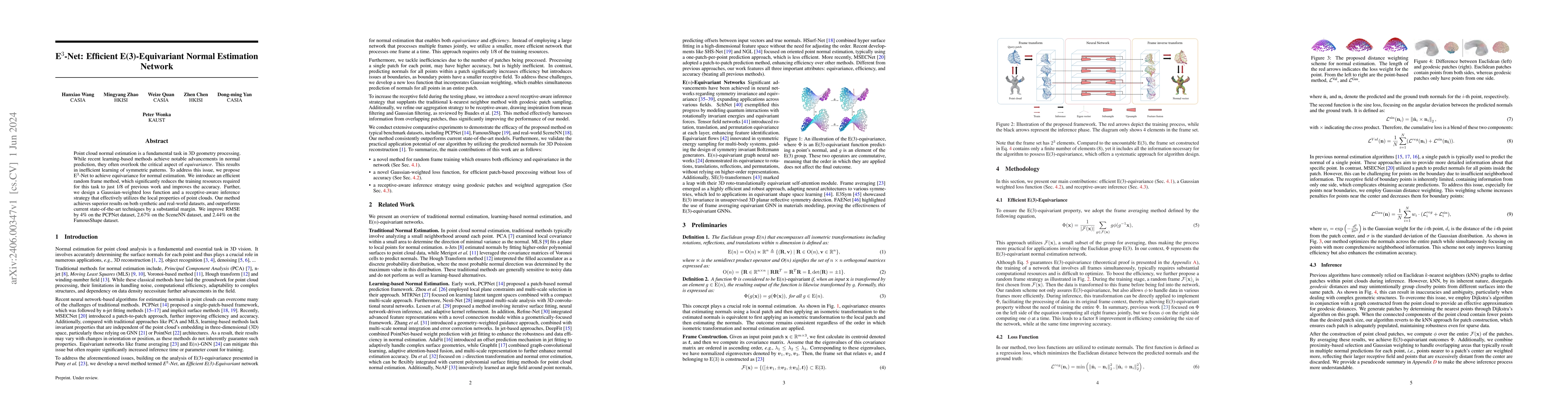 Thumbnail for E$^3$-Net: Efficient E(3)-Equivariant Normal Estimation Network