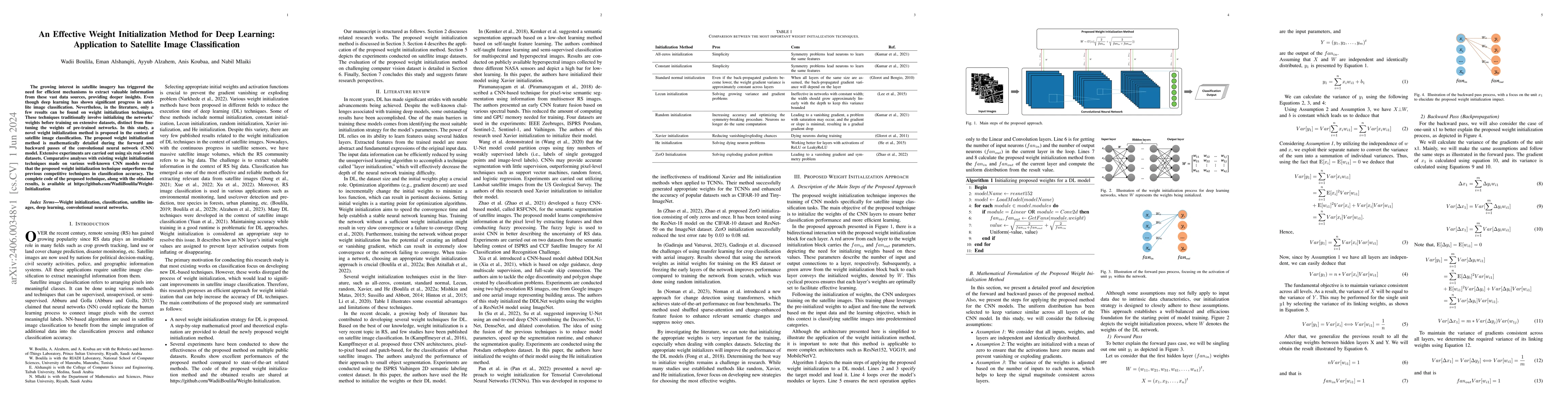 Thumbnail for An Effective Weight Initialization Method for Deep Learning: Application
  to Satellite Image Classification
