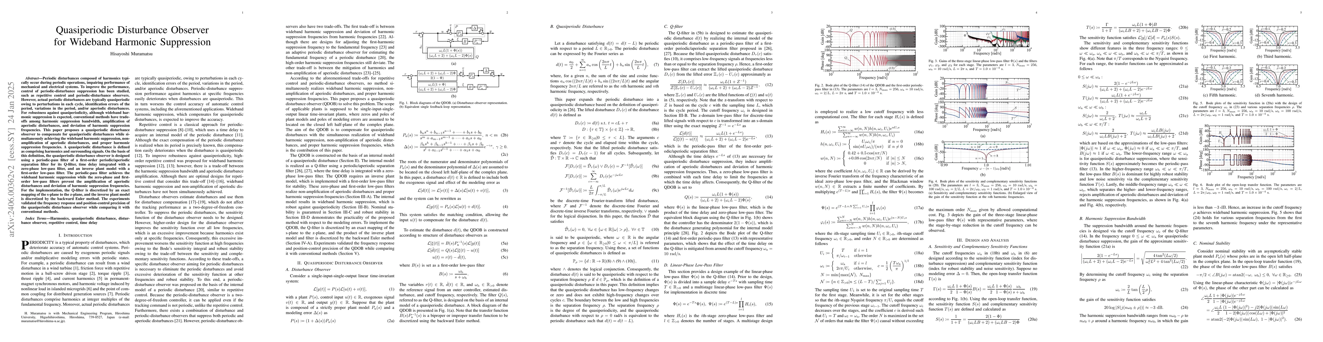 Thumbnail for Quasi-periodic Disturbance Observer for Wideband Harmonic Suppression