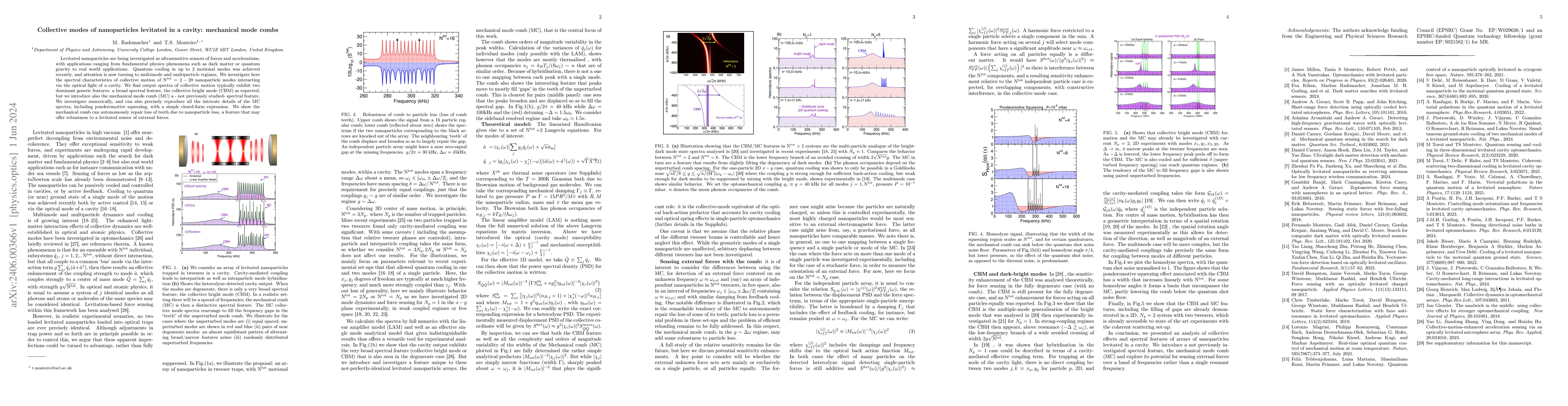Thumbnail for Collective modes of nanoparticles levitated in a cavity: mechanical mode
  combs