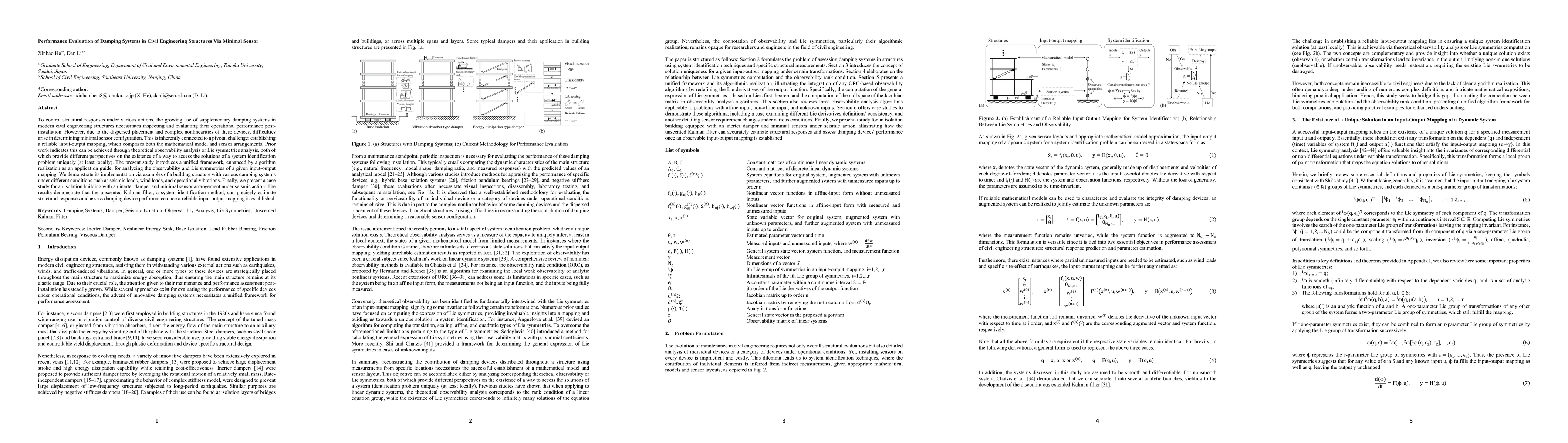 Thumbnail for Performance Evaluation of Damping Systems in Civil Engineering
  Structures Via Minimal Sensor