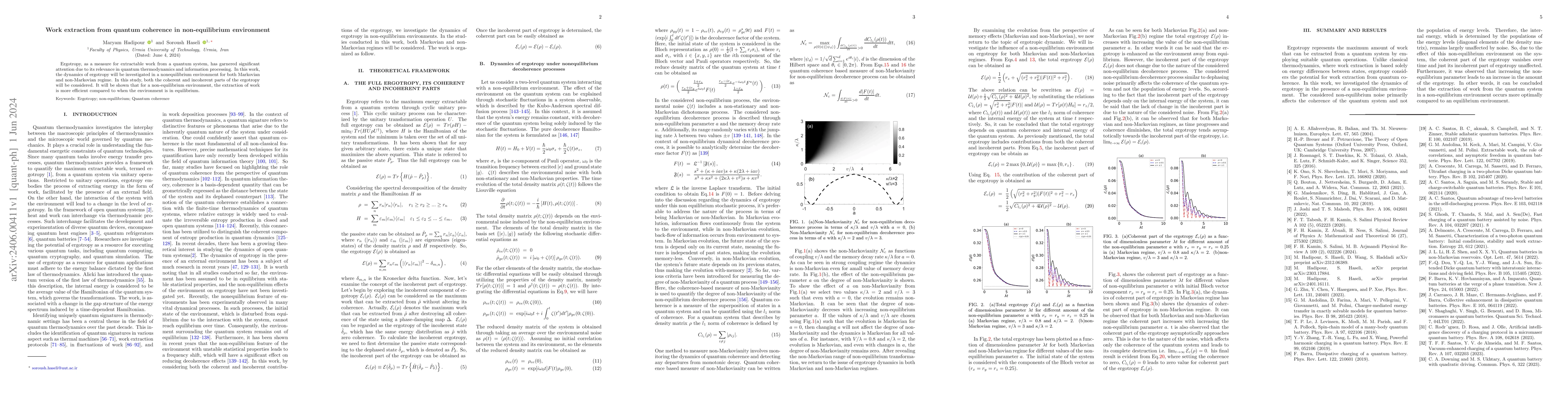 Thumbnail for Work extraction from quantum coherence in non-equilibrium environment