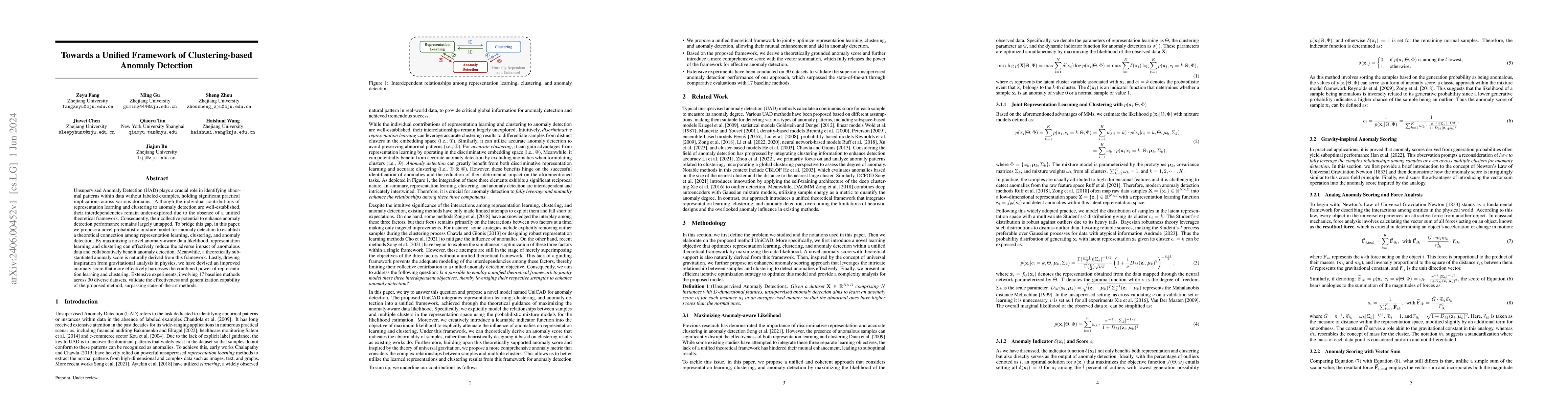 Thumbnail for Towards a Unified Framework of Clustering-based Anomaly Detection