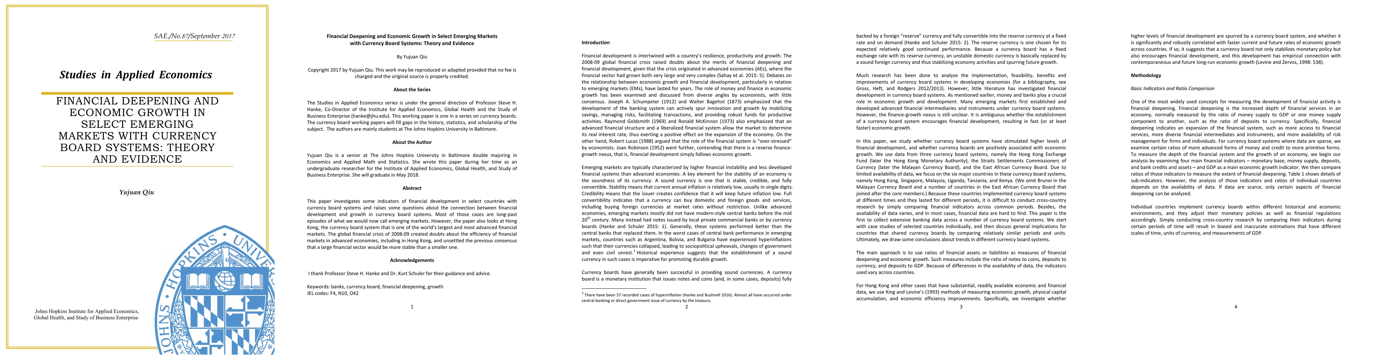 Thumbnail for Financial Deepening and Economic Growth in Select Emerging Markets with
  Currency Board Systems: Theory and Evidence