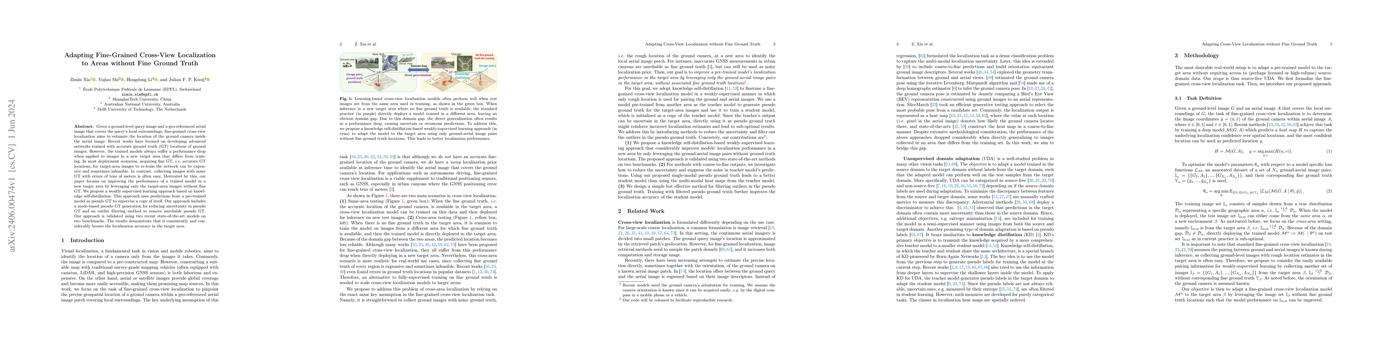 Thumbnail for Adapting Fine-Grained Cross-View Localization to Areas without Fine
  Ground Truth