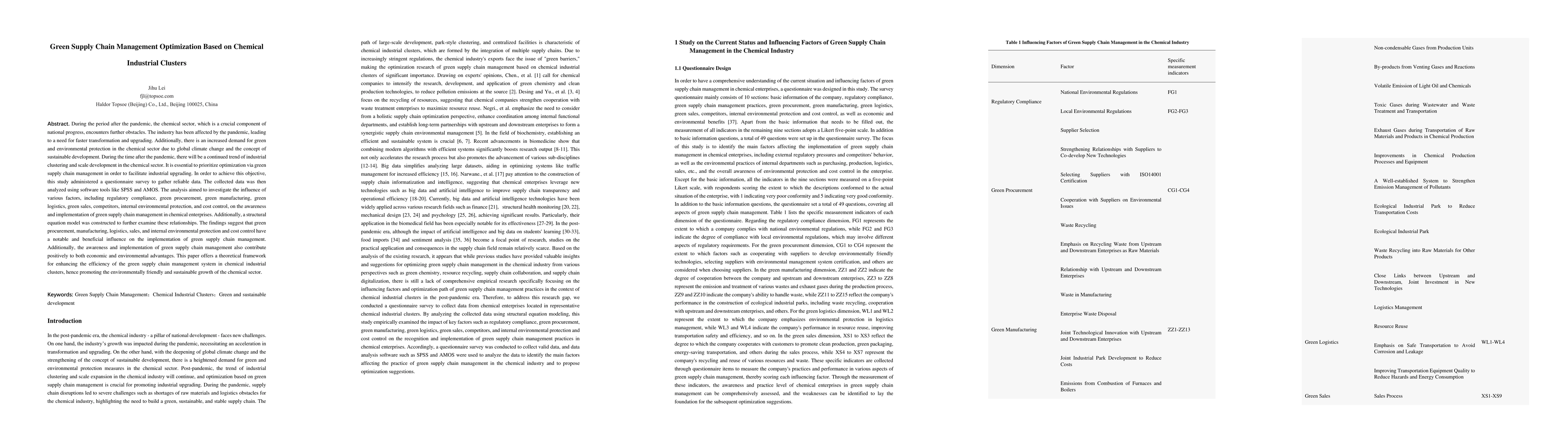 Thumbnail for Green Supply Chain Management Optimization Based on Chemical Industrial
  Clusters