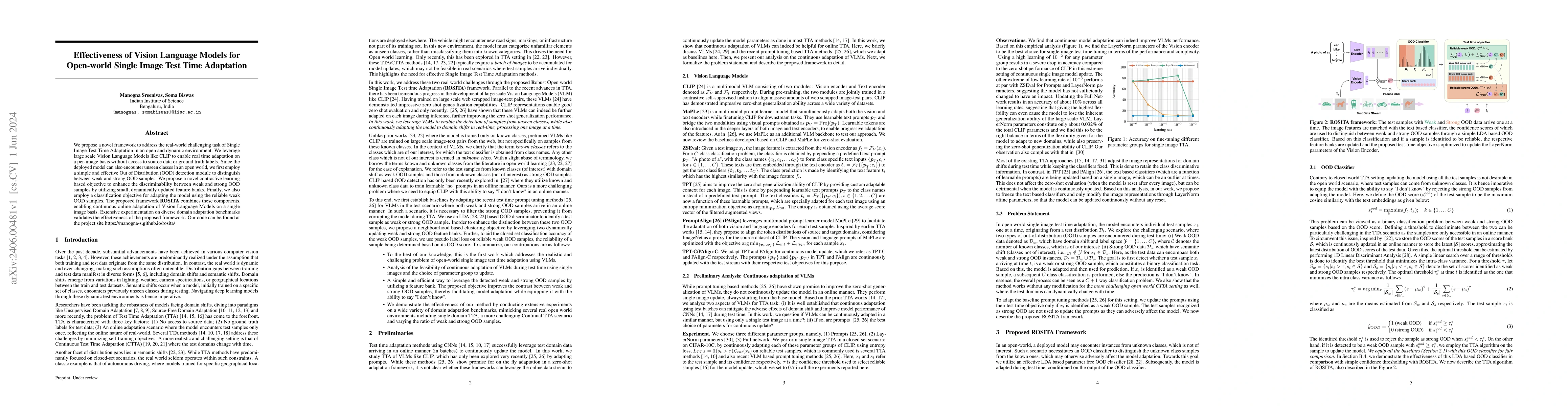 Thumbnail for Effectiveness of Vision Language Models for Open-world Single Image Test
  Time Adaptation