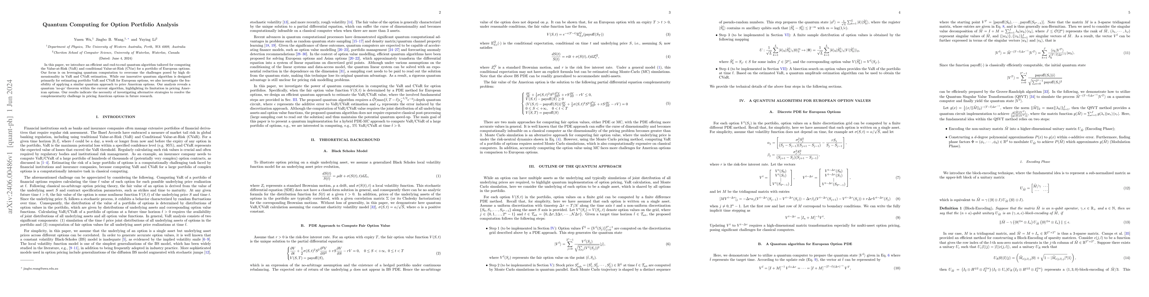 Thumbnail for Quantum Computing for Option Portfolio Analysis