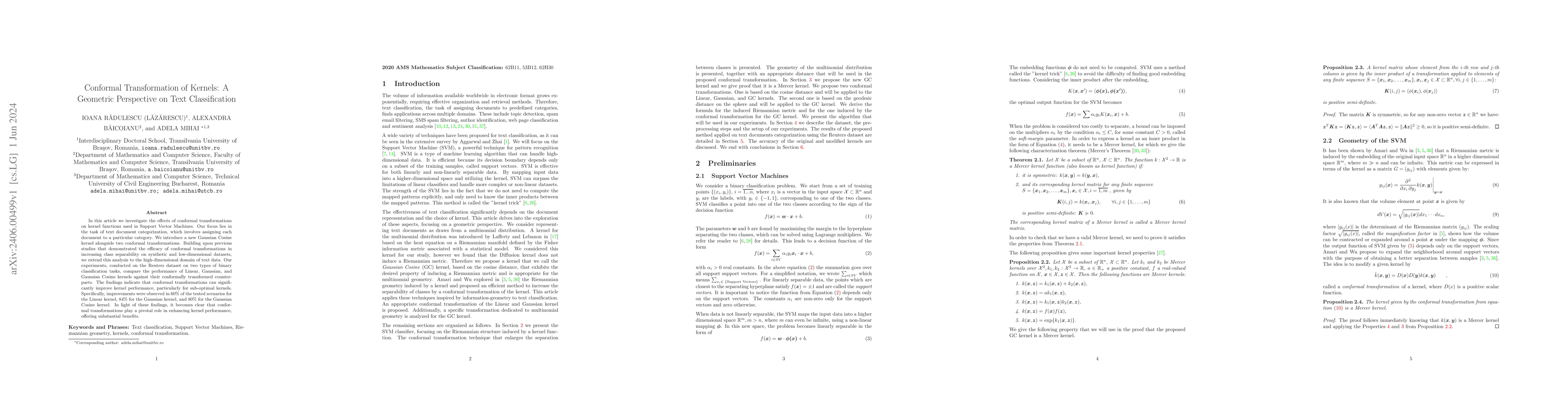 Thumbnail for Conformal Transformation of Kernels: A Geometric Perspective on Text
  Classification