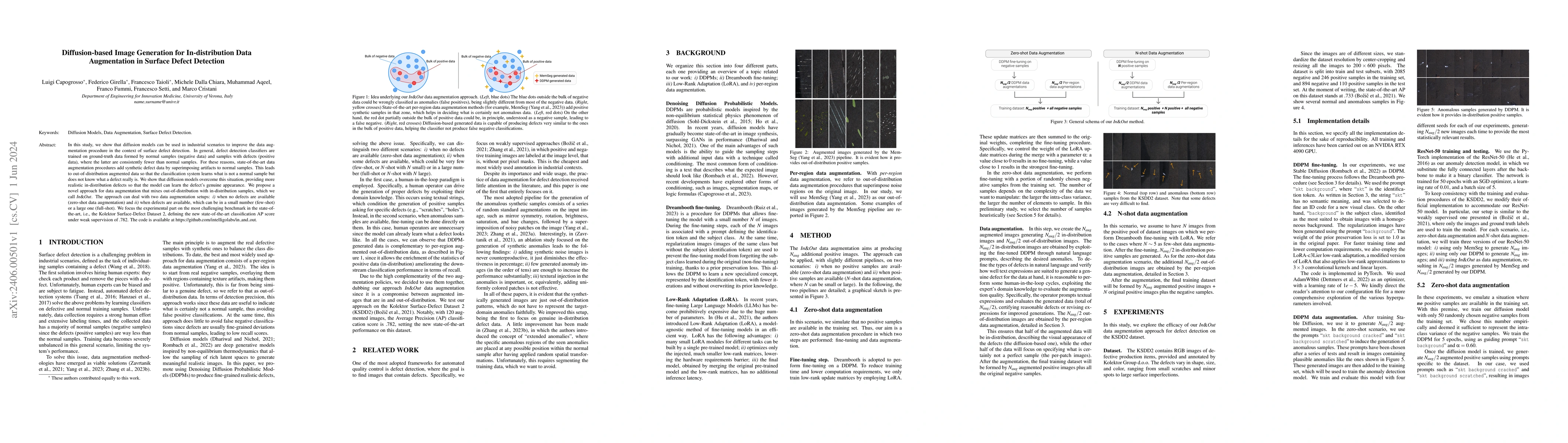 Thumbnail for Diffusion-based Image Generation for In-distribution Data Augmentation
  in Surface Defect Detection