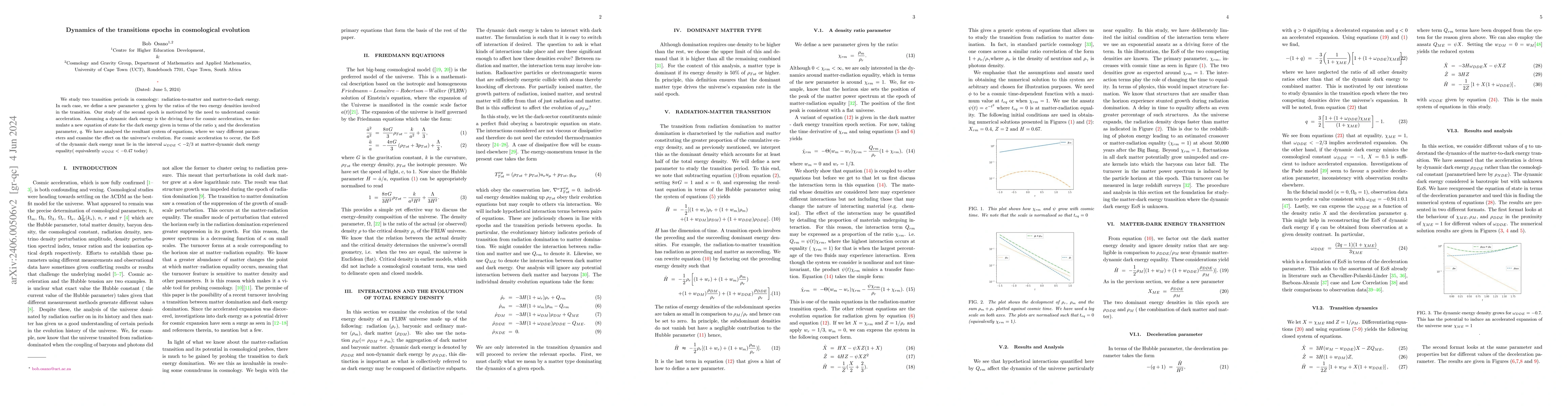 Thumbnail for Dynamics of the transitions epochs in cosmological evolution