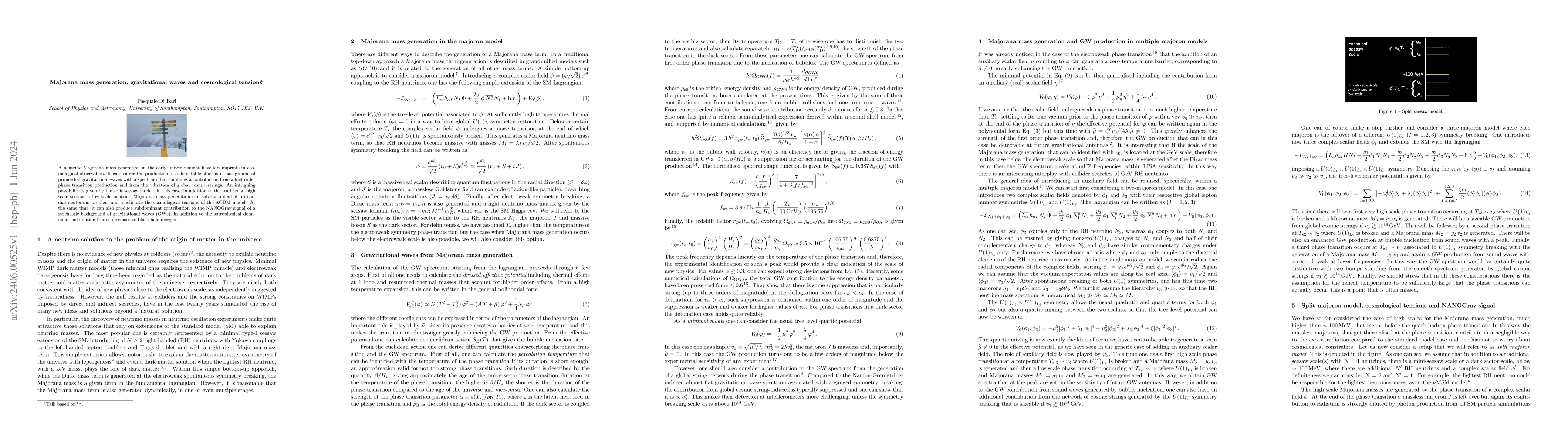 Thumbnail for Majorana mass generation, gravitational waves and cosmological tensions