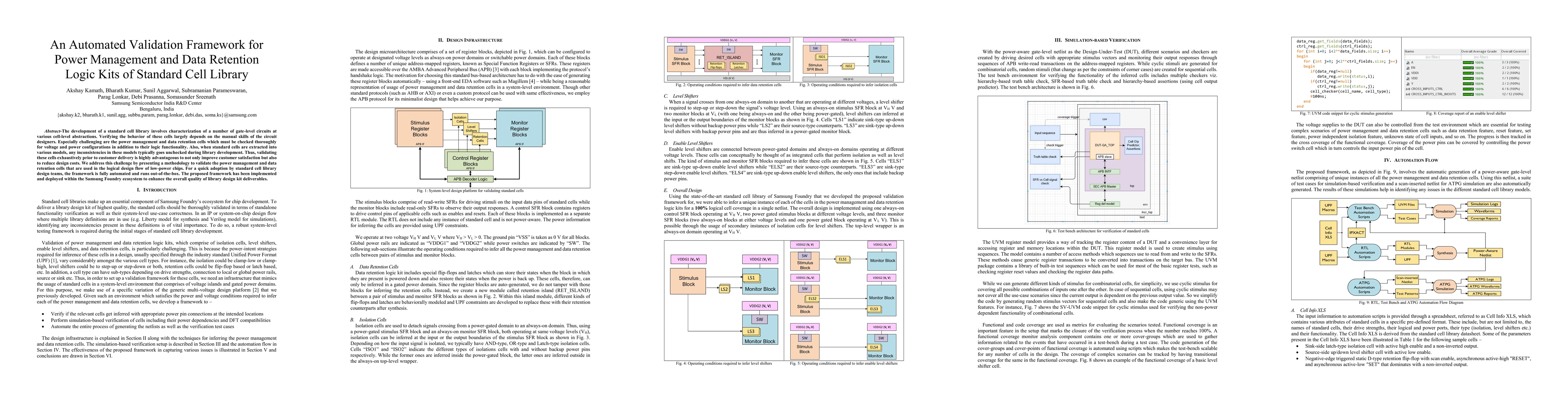 Thumbnail for An Automated Validation Framework for Power Management and Data
  Retention Logic Kits of Standard Cell Library