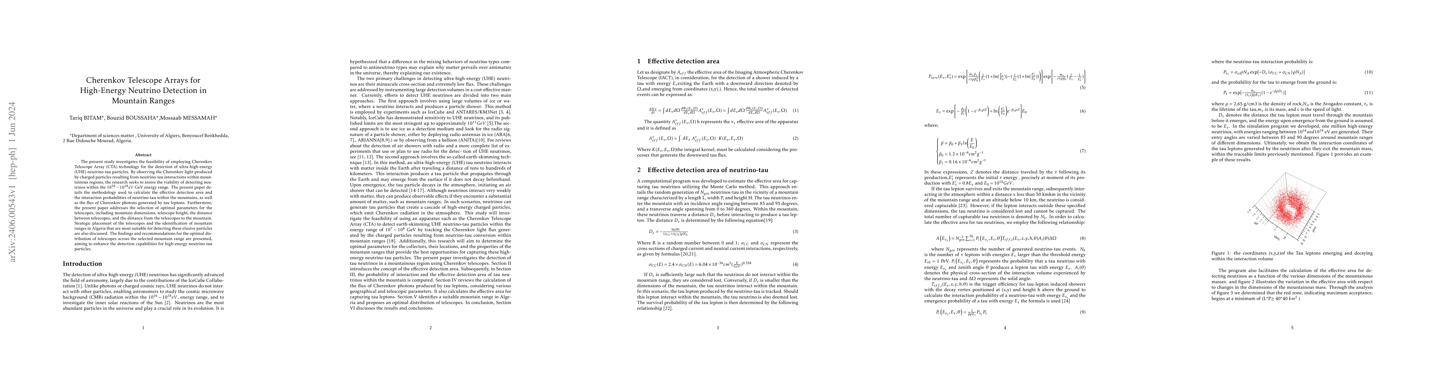 Thumbnail for Cherenkov Telescope Arrays for High-Energy Neutrino Detection in
  Mountain Ranges