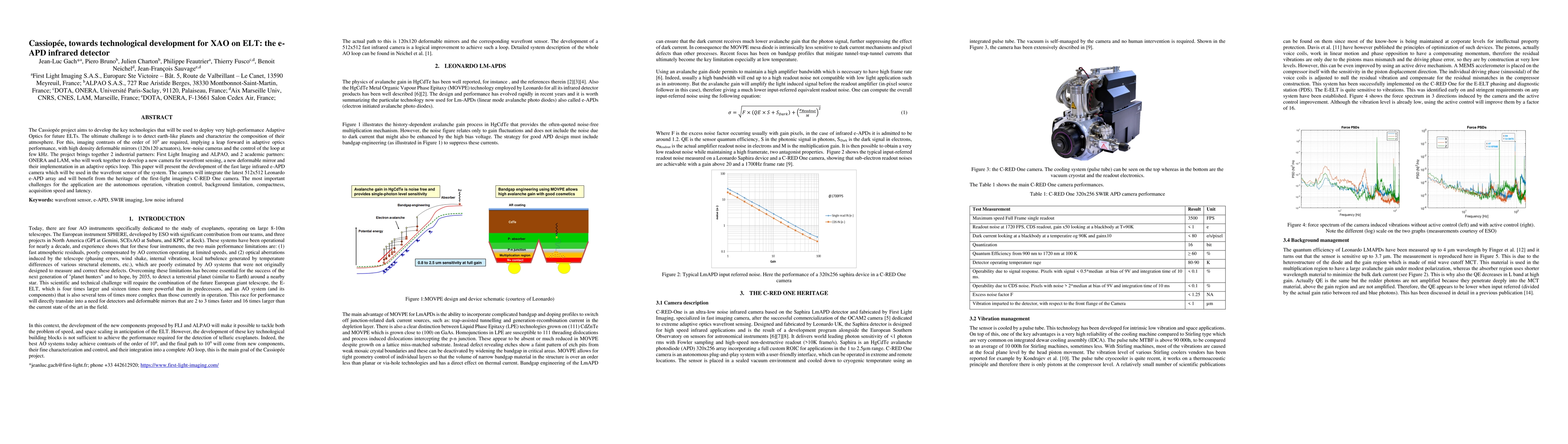 Thumbnail for Cassiop\'ee, towards technological development for XAO on ELT: the e-APD
  infrared detector