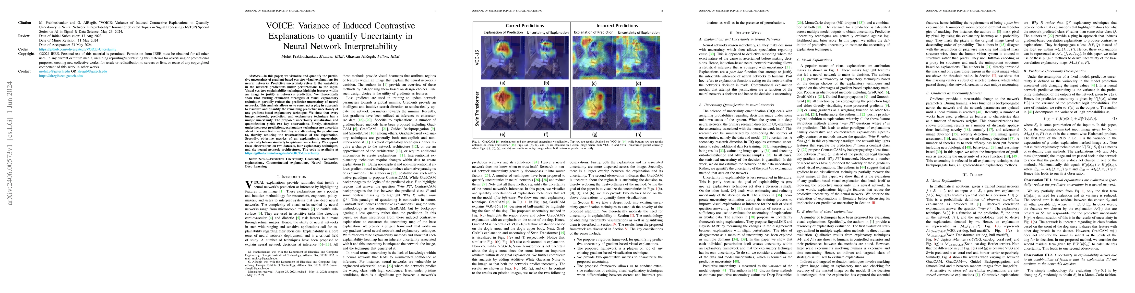 Thumbnail for VOICE: Variance of Induced Contrastive Explanations to quantify
  Uncertainty in Neural Network Interpretability