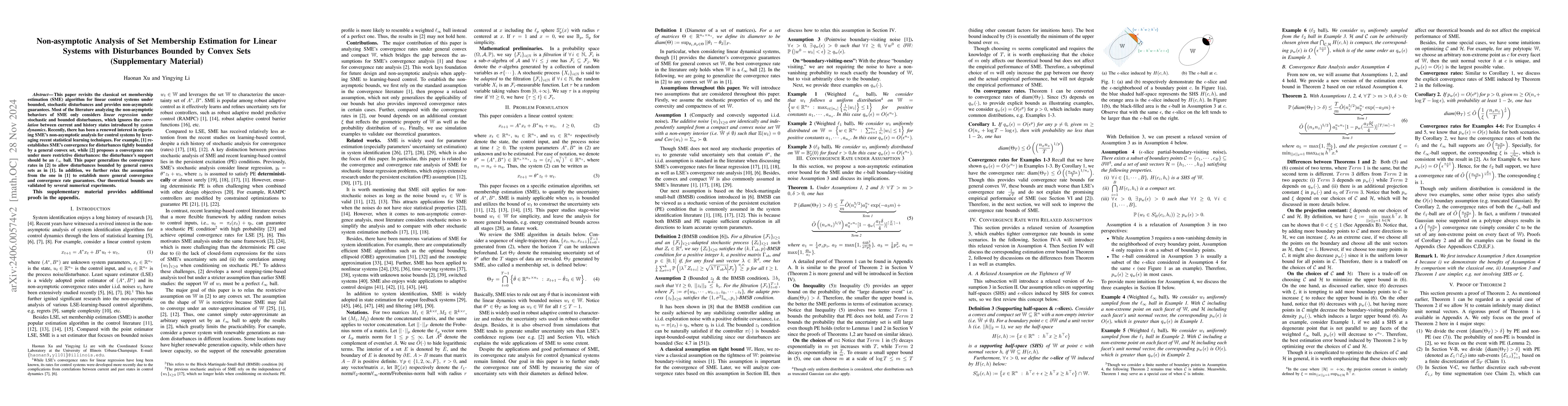 Thumbnail for On the Convergence Rates of Set Membership Estimation of Linear Systems
  with Disturbances Bounded by General Convex Sets
