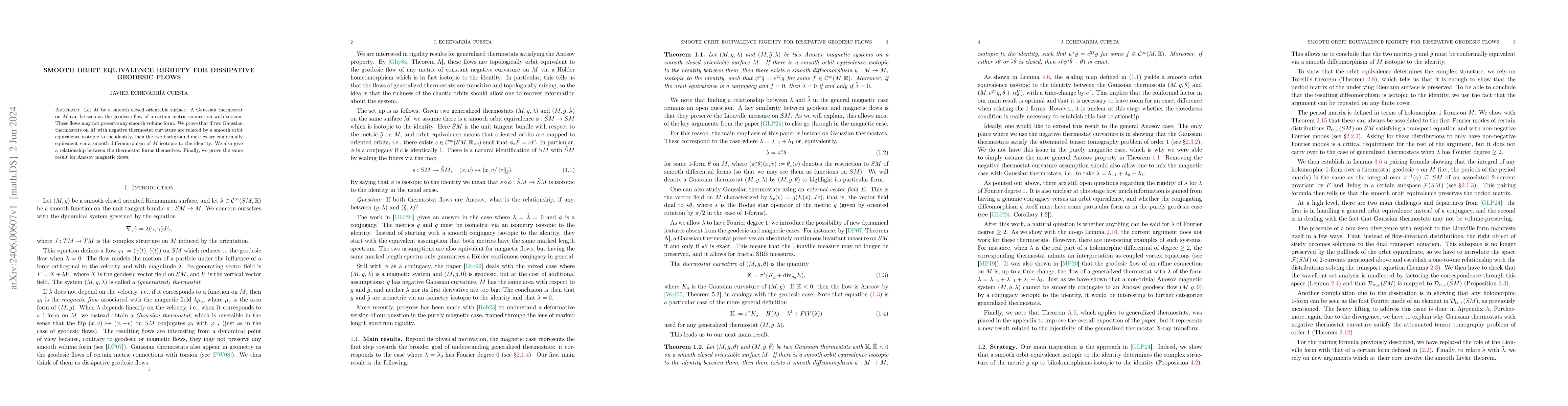 Thumbnail for Smooth orbit equivalence rigidity for dissipative geodesic flows