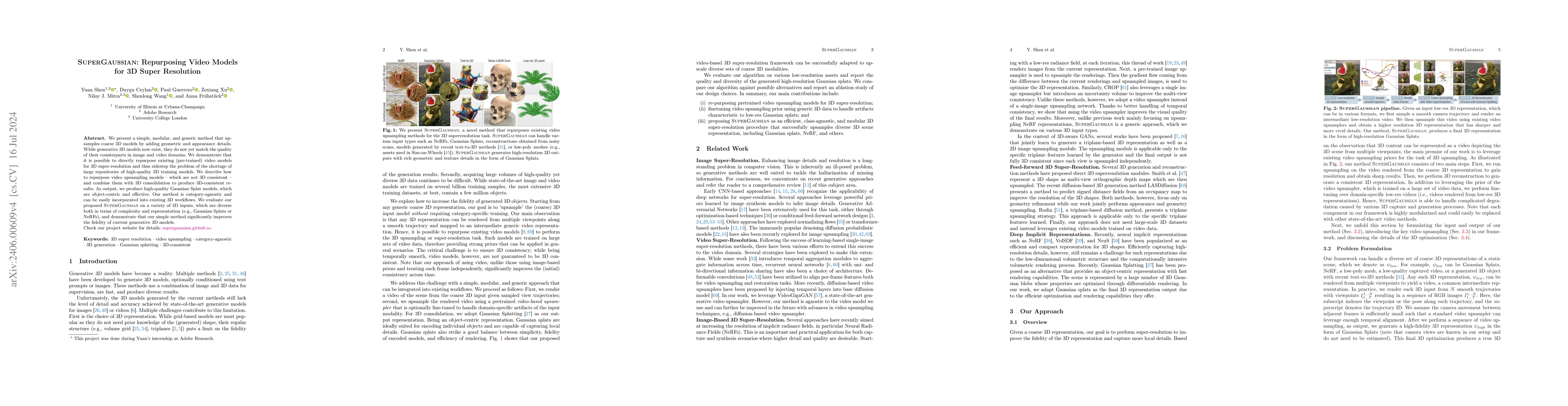 Thumbnail for SuperGaussian: Repurposing Video Models for 3D Super Resolution