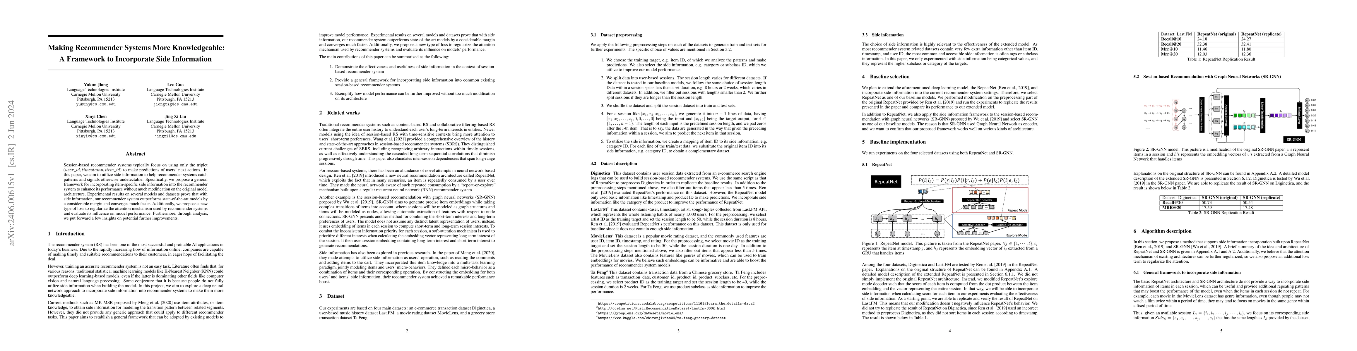 Thumbnail for Making Recommender Systems More Knowledgeable: A Framework to
  Incorporate Side Information