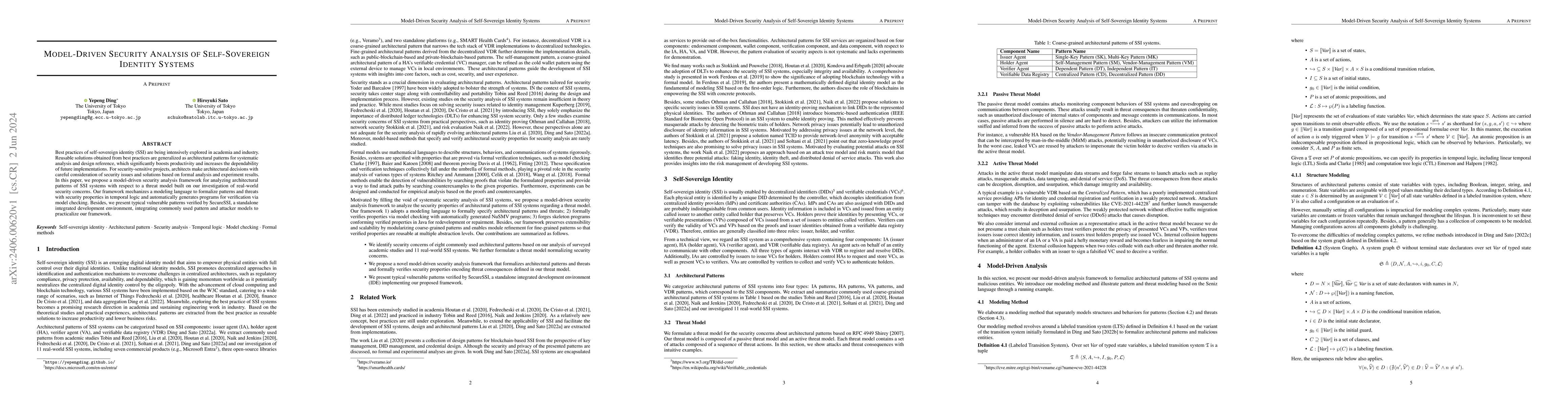 Thumbnail for Model-Driven Security Analysis of Self-Sovereign Identity Systems