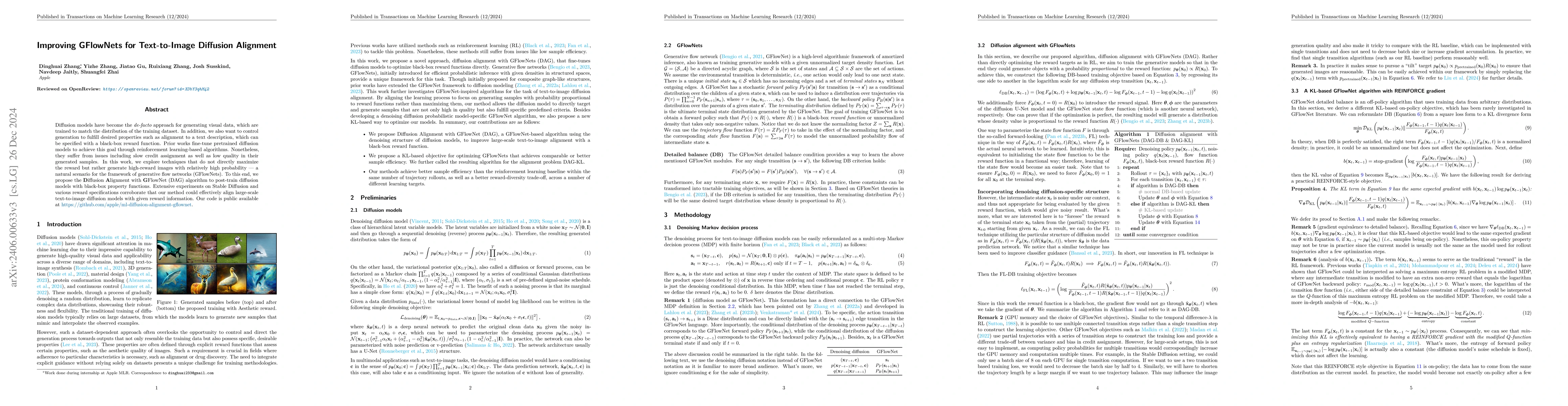 Thumbnail for Improving GFlowNets for Text-to-Image Diffusion Alignment