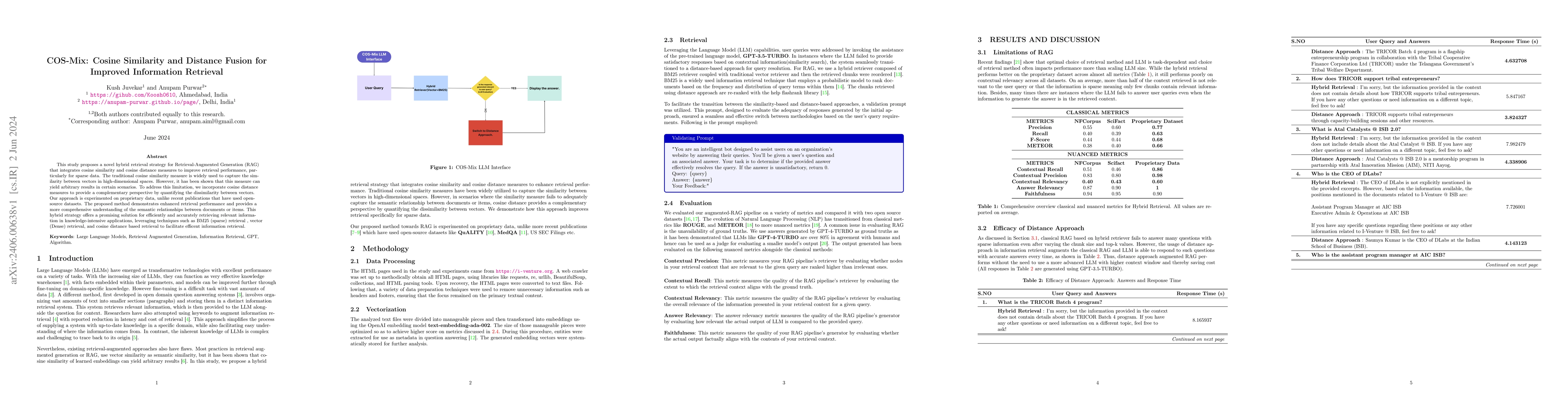 Thumbnail for COS-Mix: Cosine Similarity and Distance Fusion for Improved Information
  Retrieval