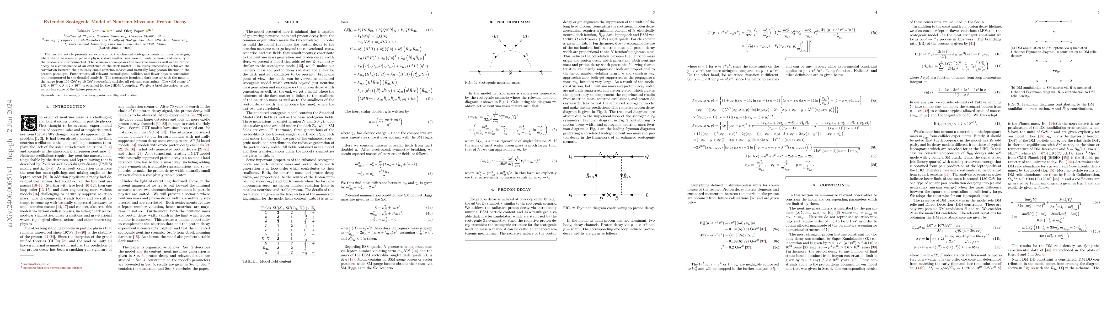 Thumbnail for Extended Scotogenic Model of Neutrino Mass and Proton Decay