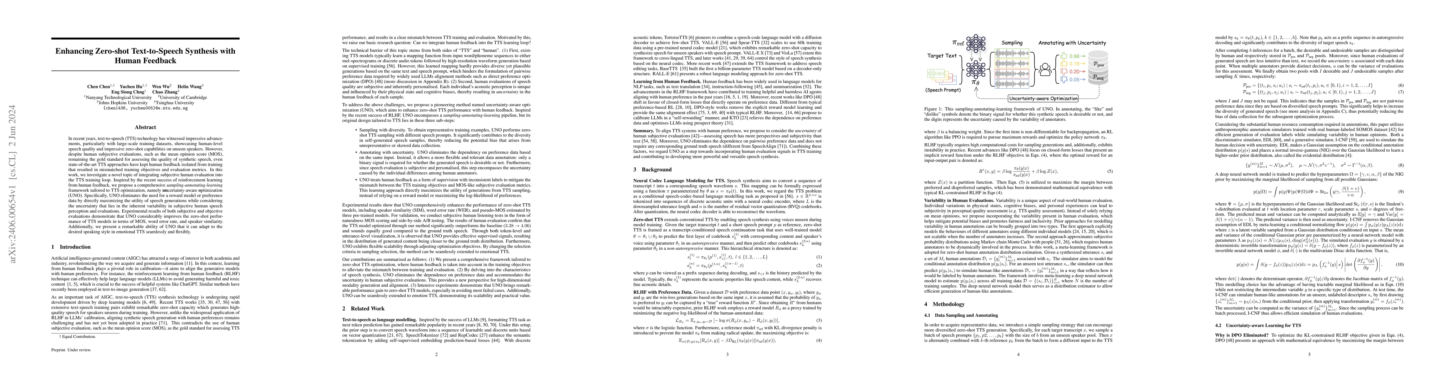 Thumbnail for Enhancing Zero-shot Text-to-Speech Synthesis with Human Feedback