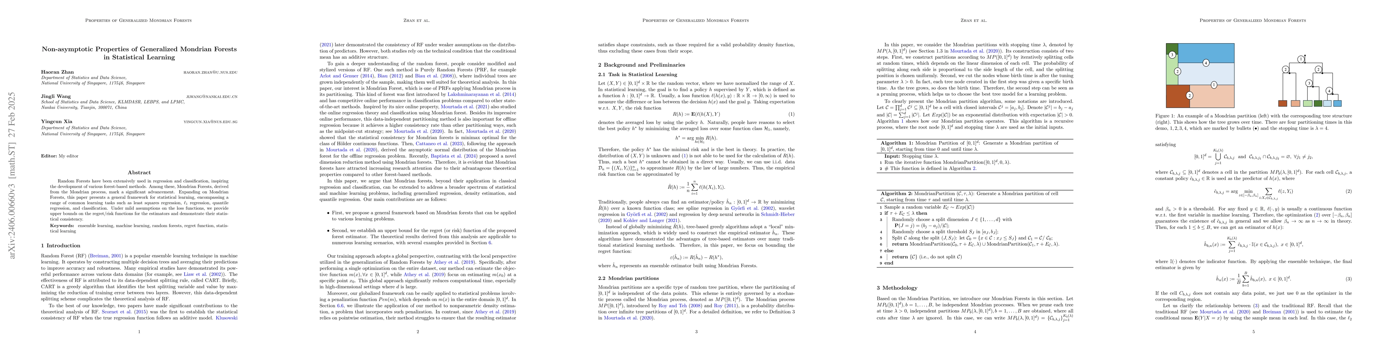 Thumbnail for Non-asymptotic Properties of Generalized Mondrian Forests in Statistical
  Learning