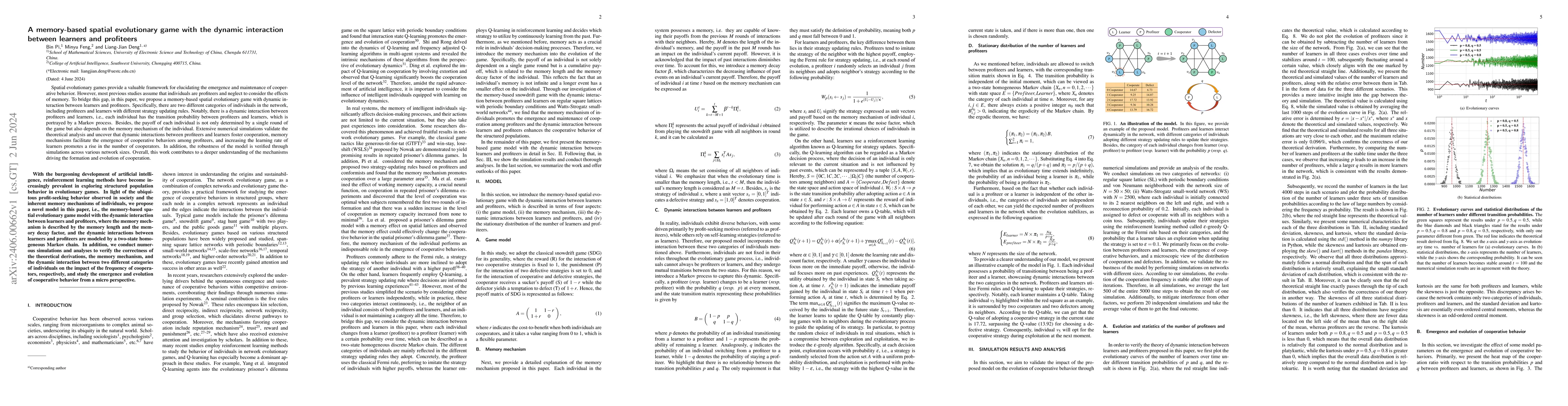 Thumbnail for A memory-based spatial evolutionary game with the dynamic interaction
  between learners and profiteers