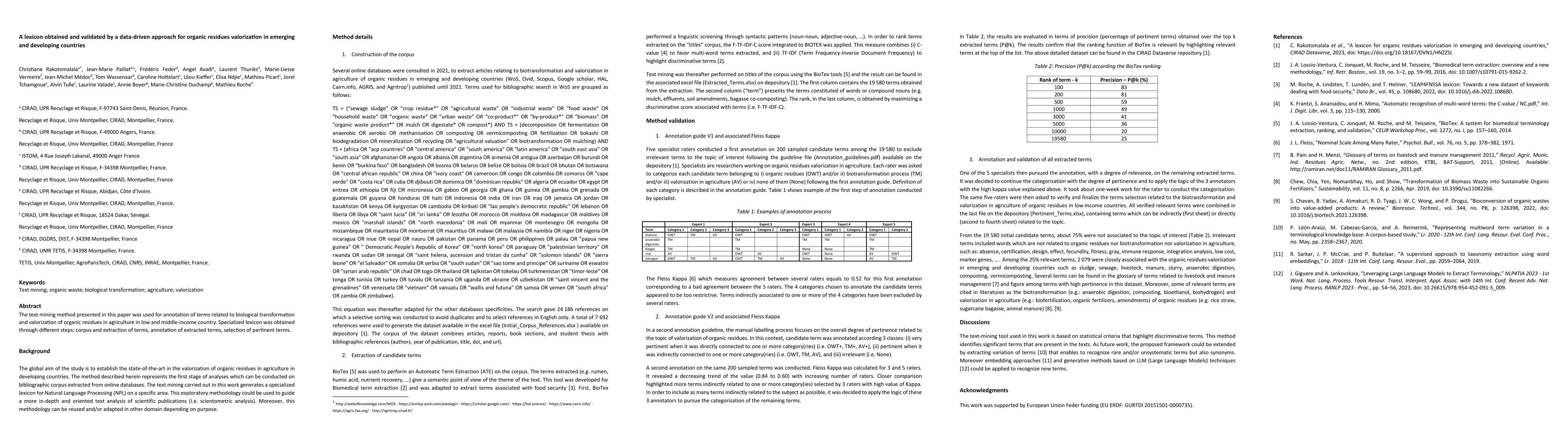 Thumbnail for A lexicon obtained and validated by a data-driven approach for organic
  residues valorization in emerging and developing countries