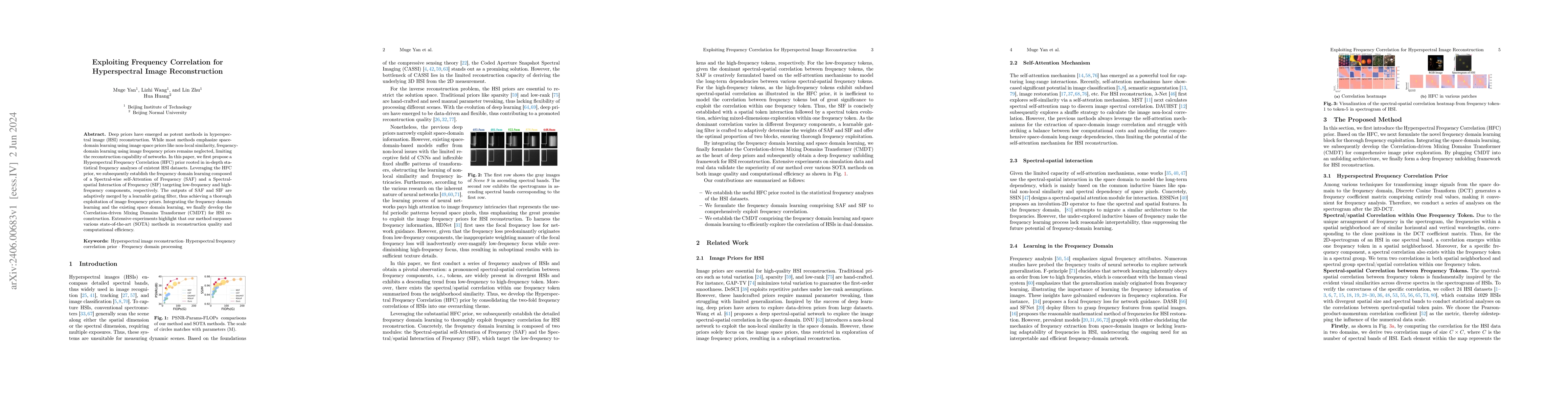 Thumbnail for Exploiting Frequency Correlation for Hyperspectral Image Reconstruction