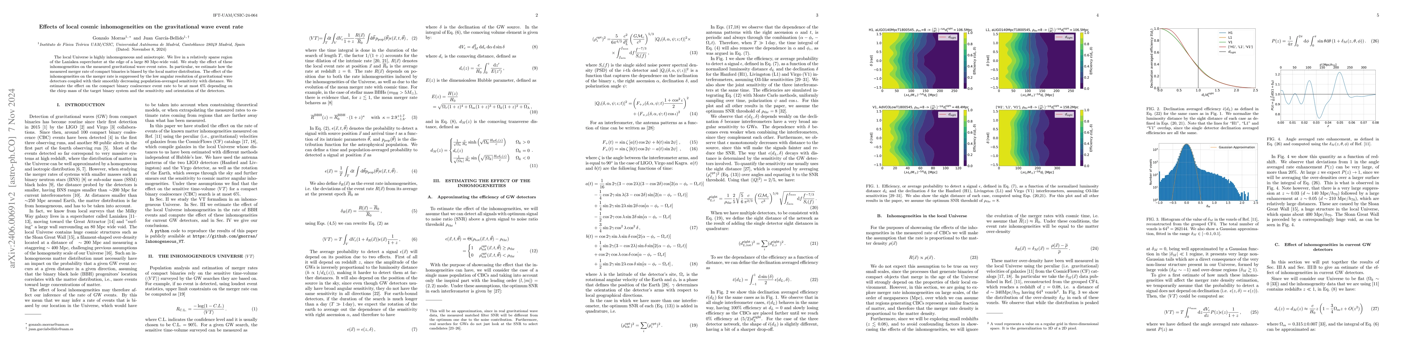 Thumbnail for Effects of local cosmic inhomogeneities on the gravitational wave event
  rate