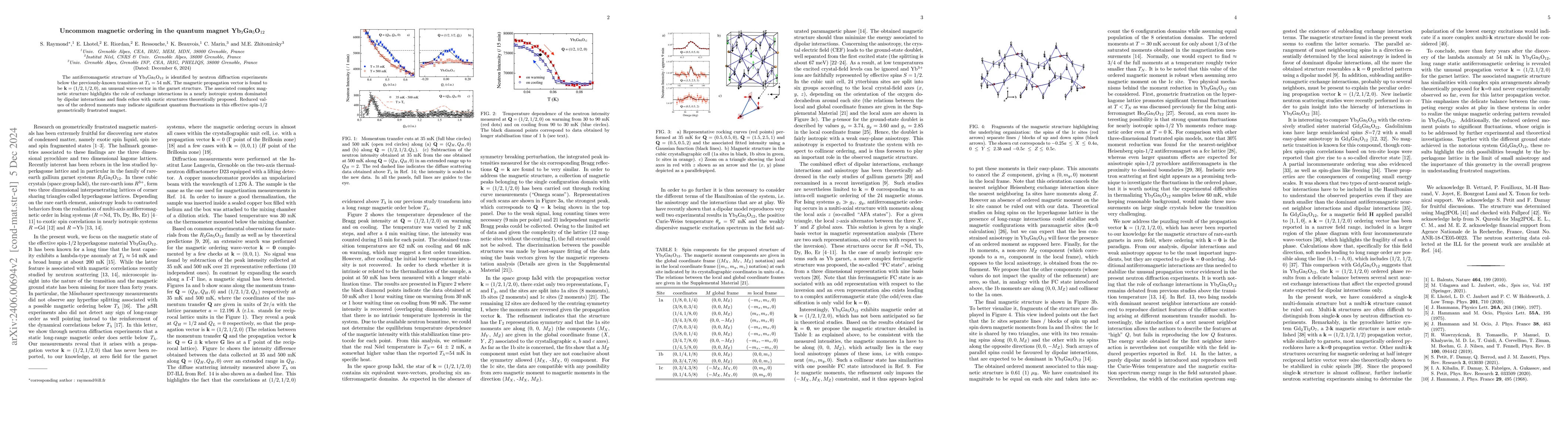 Thumbnail for Uncommon magnetic ordering in the quantum magnet
  Yb$_{3}$Ga$_{5}$O$_{12}$