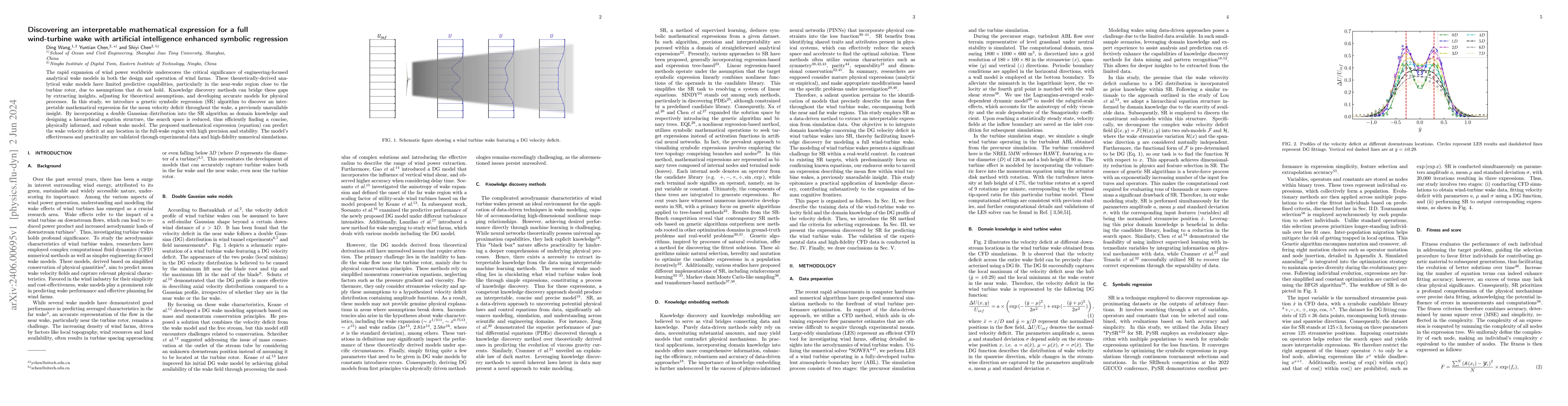 Thumbnail for Discovering an interpretable mathematical expression for a full
  wind-turbine wake with artificial intelligence enhanced symbolic regression