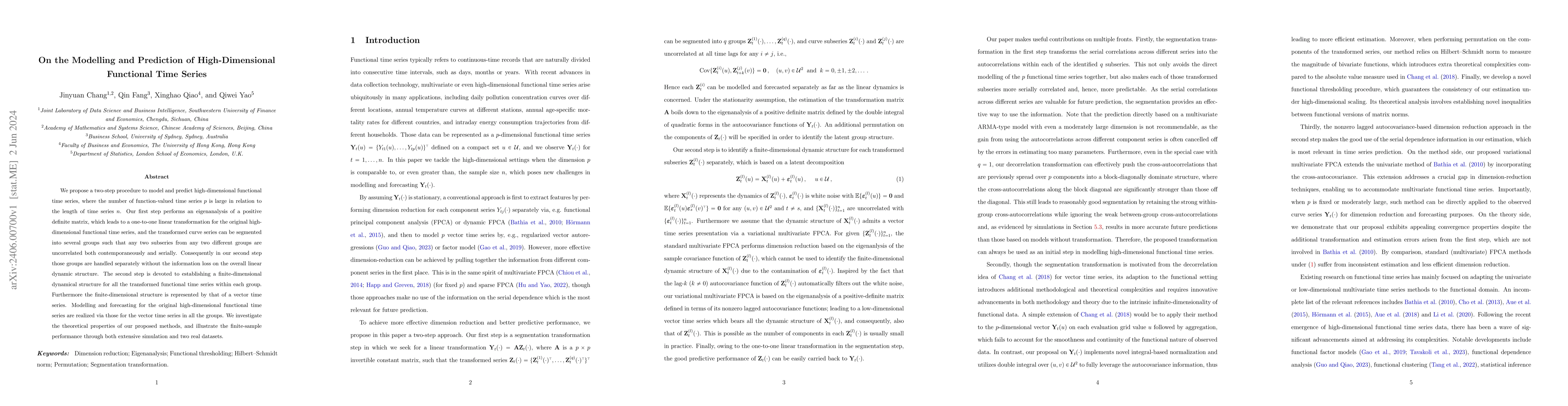 Thumbnail for On the modelling and prediction of high-dimensional functional time
  series