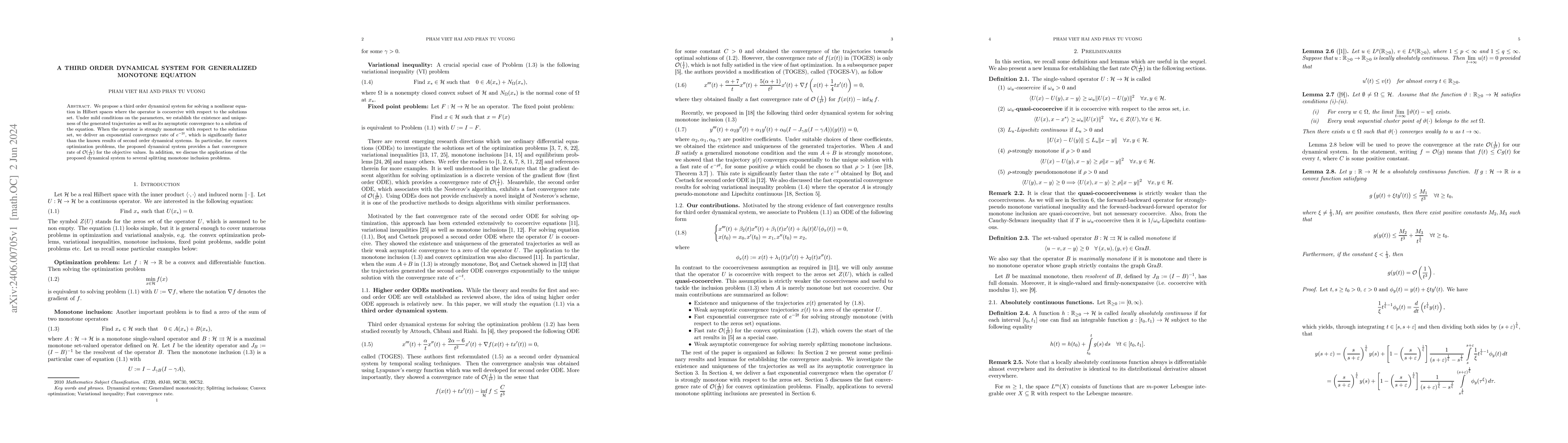 Thumbnail for A third order dynamical system for generalized monotone equation