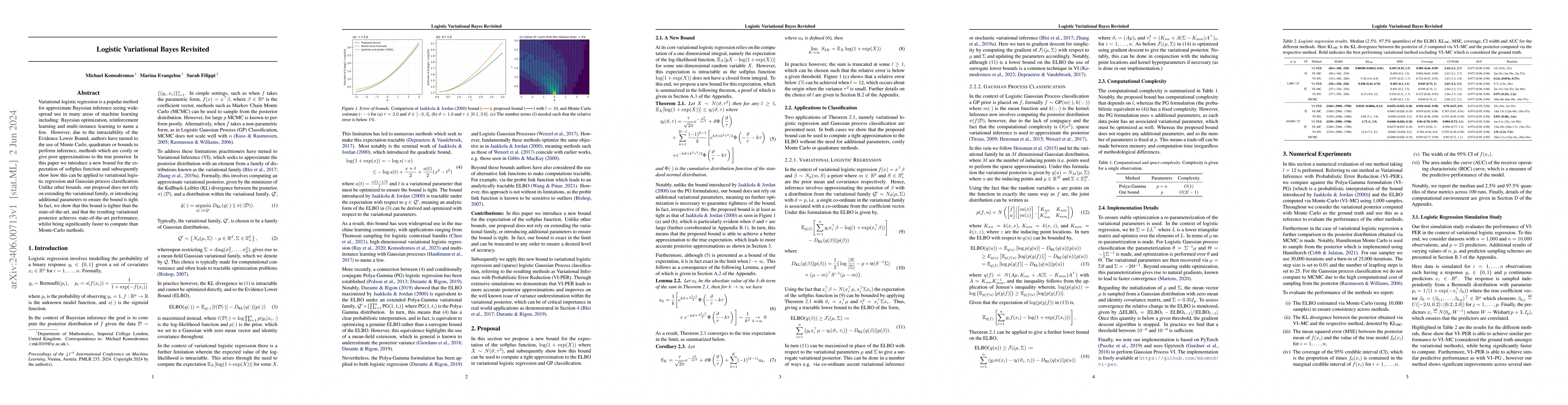 Thumbnail for Logistic Variational Bayes Revisited