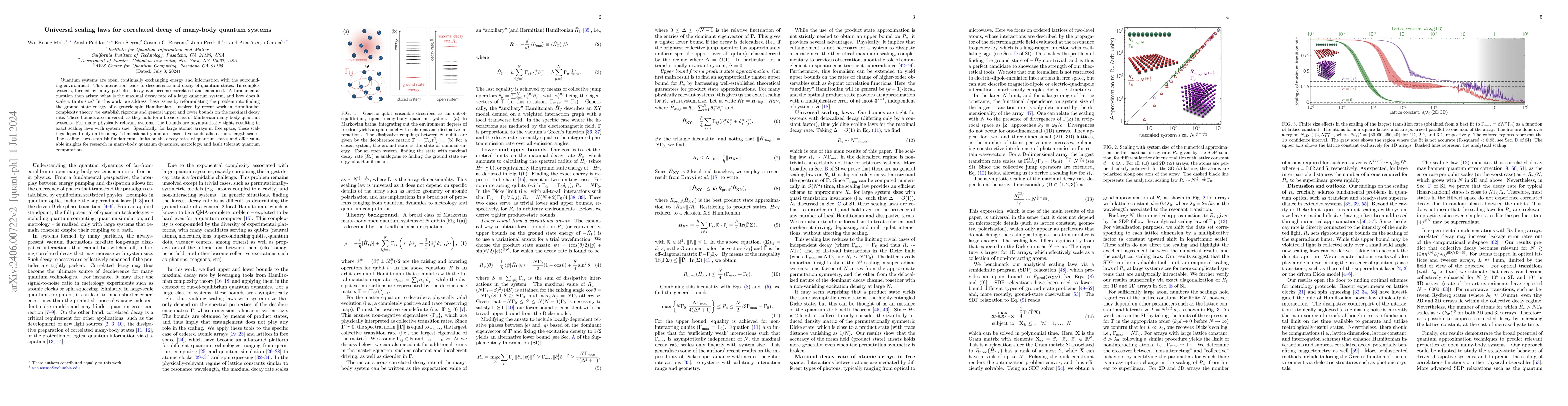Thumbnail for Universal scaling laws for correlated decay of many-body quantum systems