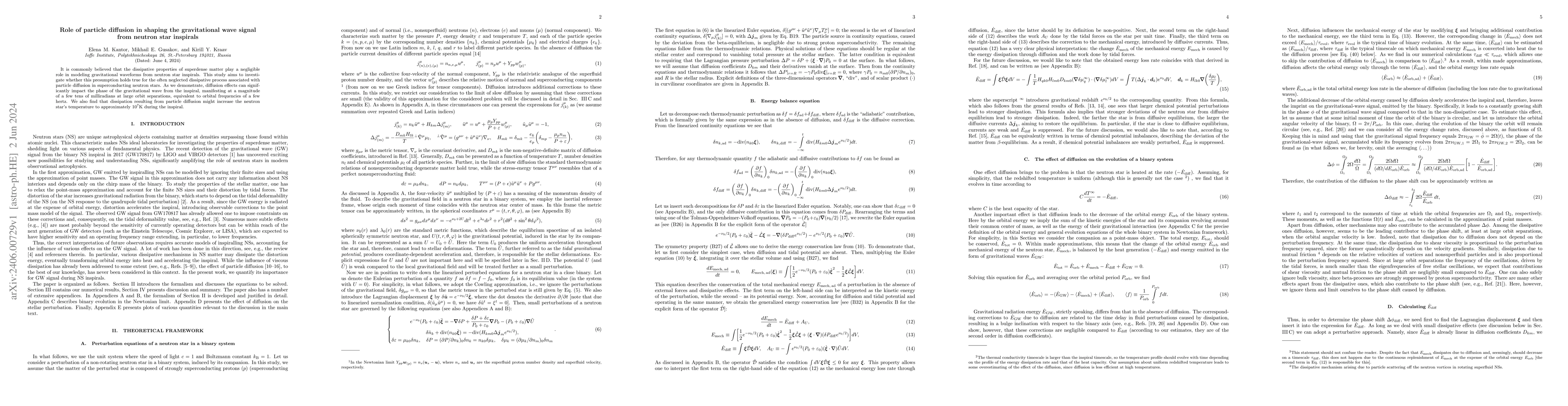 Thumbnail for Role of particle diffusion in shaping the gravitational wave signal from
  neutron star inspirals