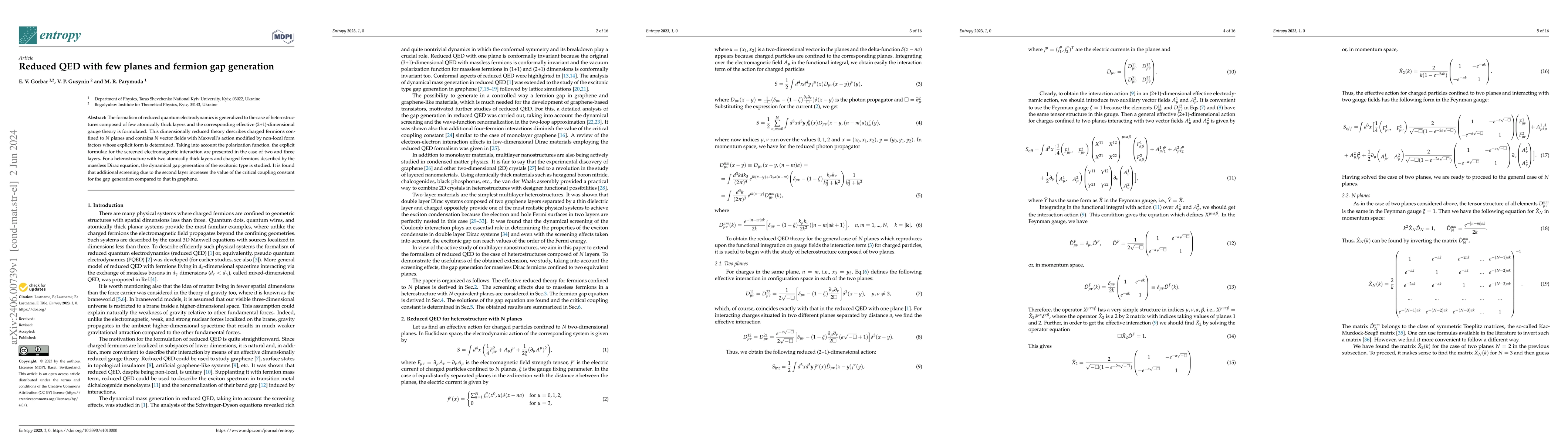 Thumbnail for Reduced QED with few planes and fermion gap generation